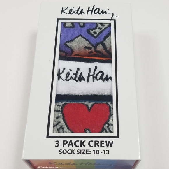 Keith Haring 3 Pack Crew Socks - Picture 2 of 6